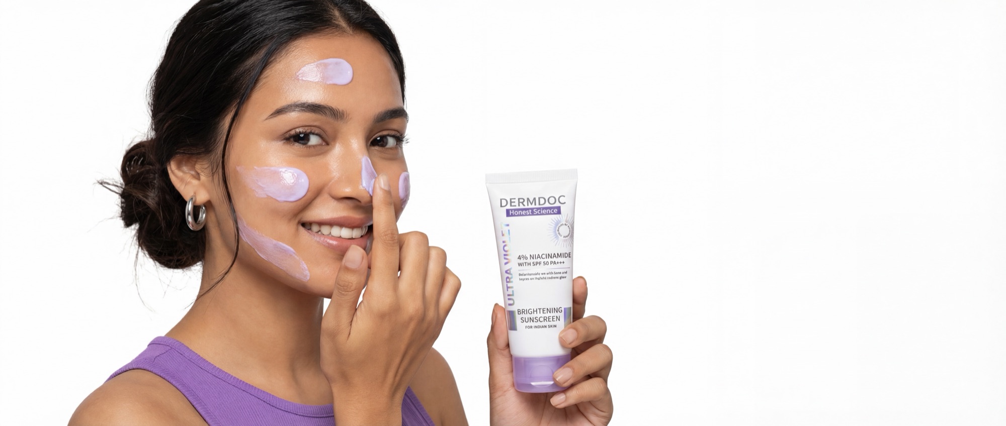 Dermdoc Purple Sunscreen — AI-generated product image