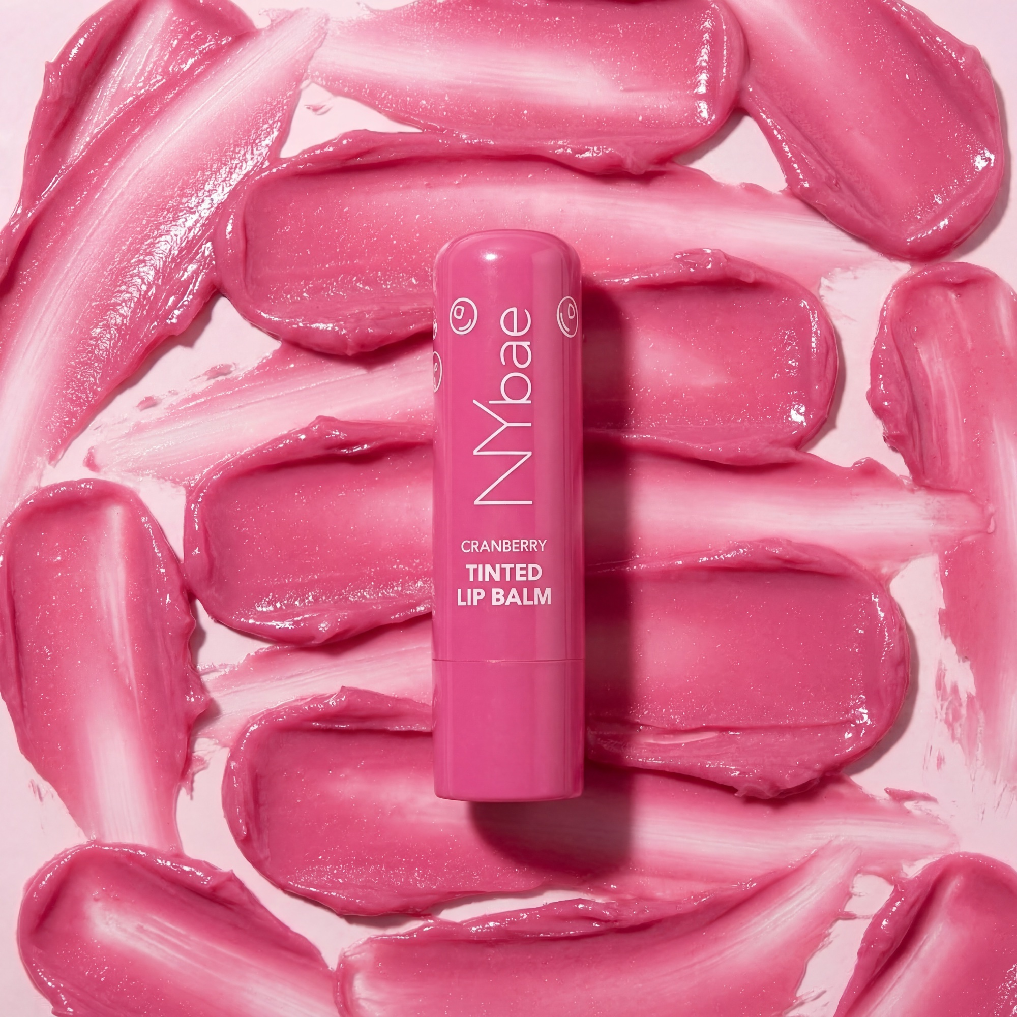 NY Bae Cranberry Tinted Lip Balm — AI-generated product image