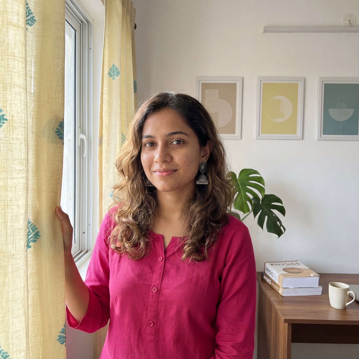 Model look — Yellow curtains